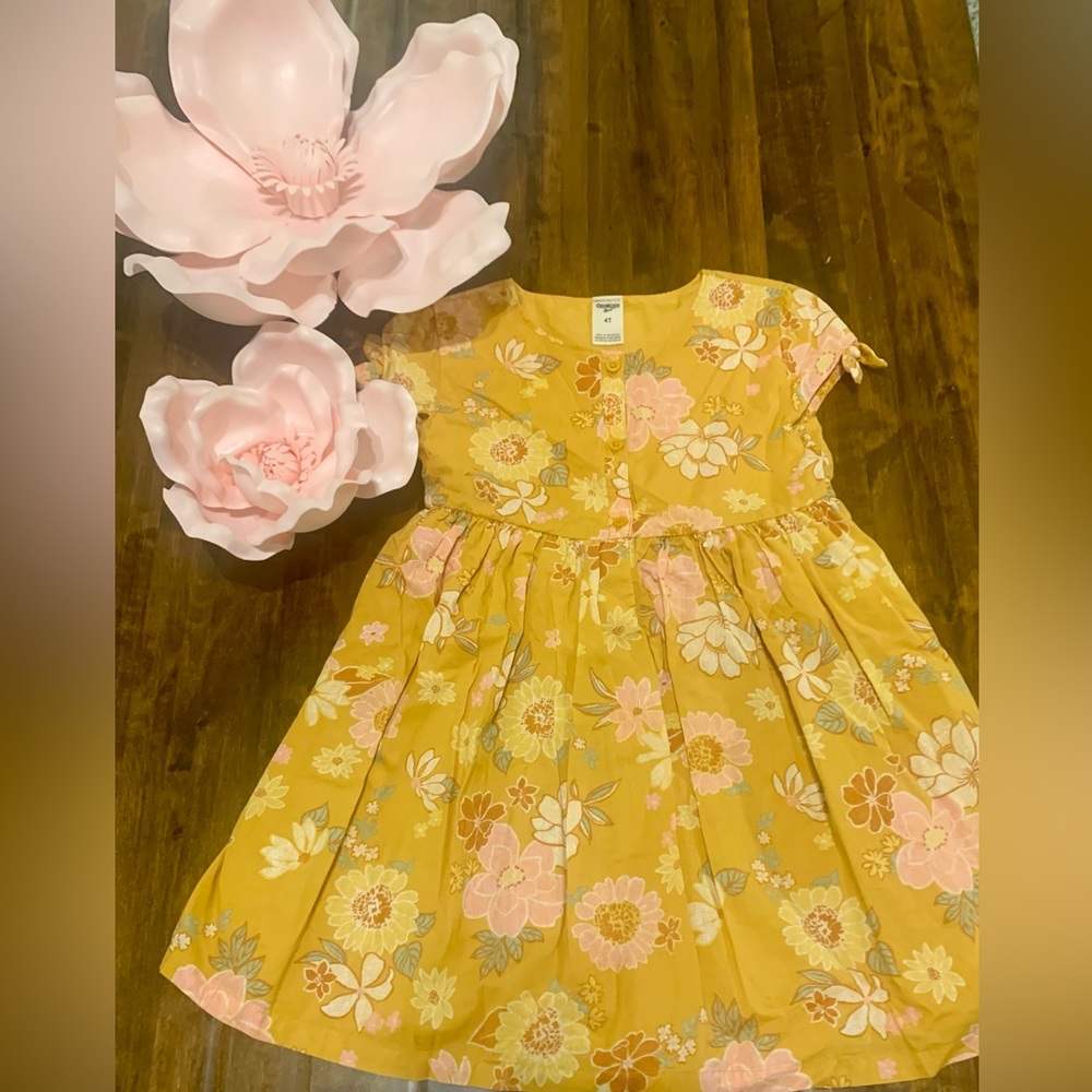 ✨EUC OshKosh💗Toddler Floral Print Dress Size 4T